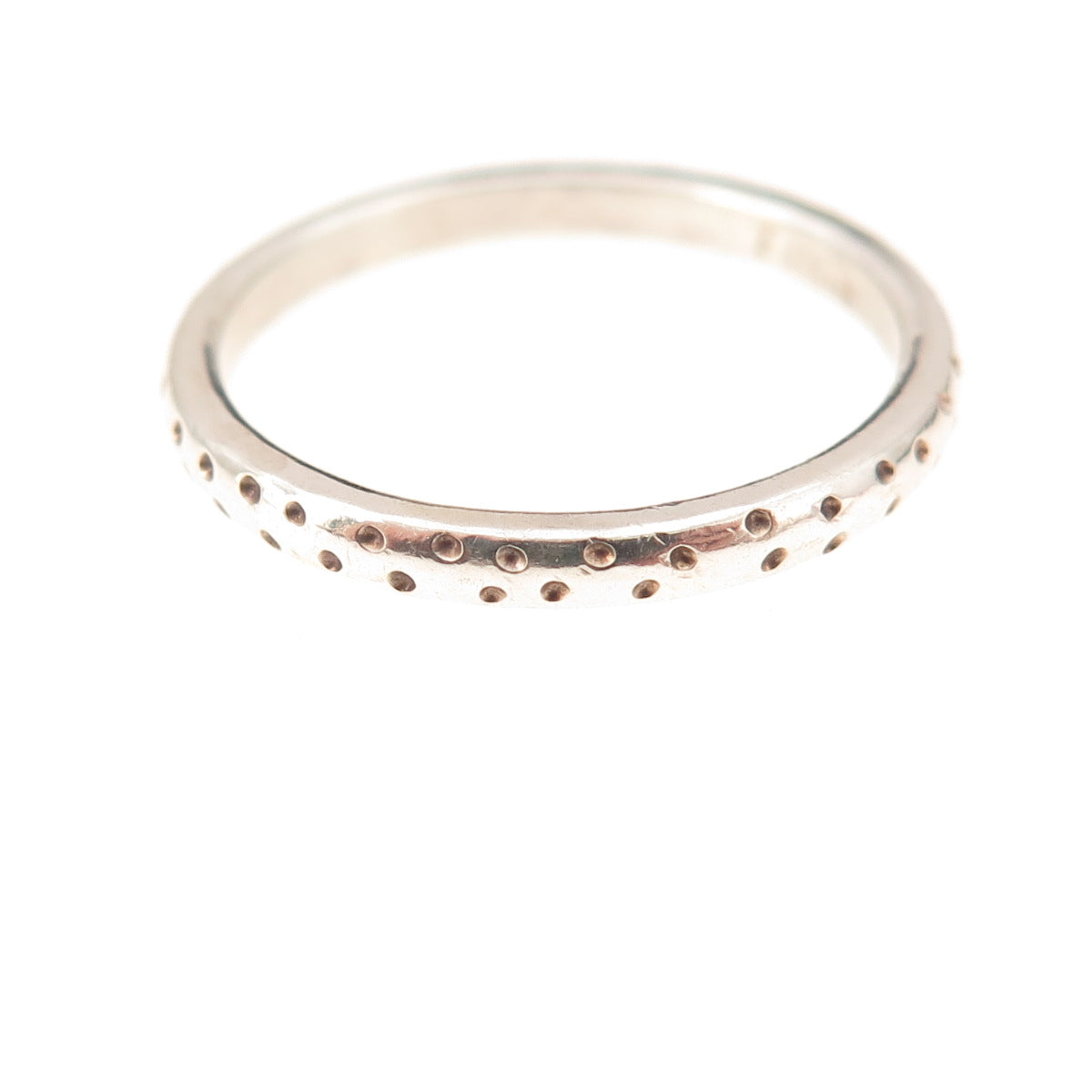 Estelle 925 Sterling Silver Vintage Dotted Oxidized Band Ring Size 7