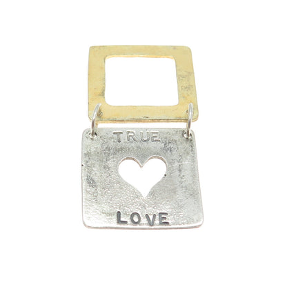 KCB Kathy Bransfield 925 Sterling Silver 2-Tone Vintage True Love Heart Pendant