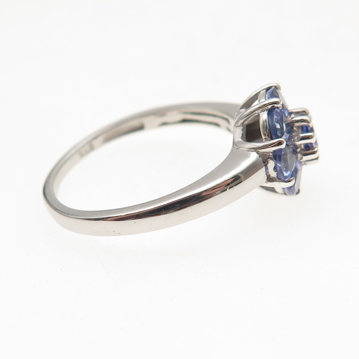 Chuck Clemency 925 Sterling Silver Real Multi-Cut Tanzanite Ring Size 7.25