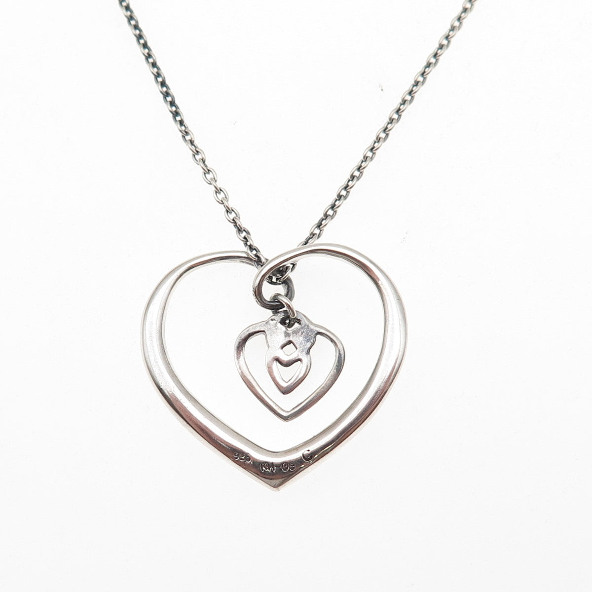 Kit Heath 925 Sterling Silver 2008 Celtic Heart Cable Chain Necklace 16-18"