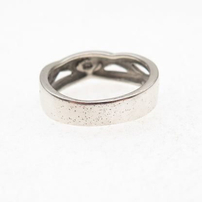 925 Sterling Silver Vintage Braided Oxidized Ring Size 6.25
