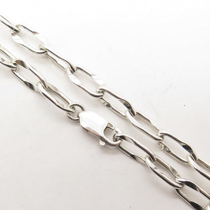 925 Sterling Silver Oval Chain Necklace 32"