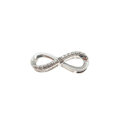 SAI 925 Sterling Silver Real Diamond Accent Infinity Mini Slide Charm Pendant