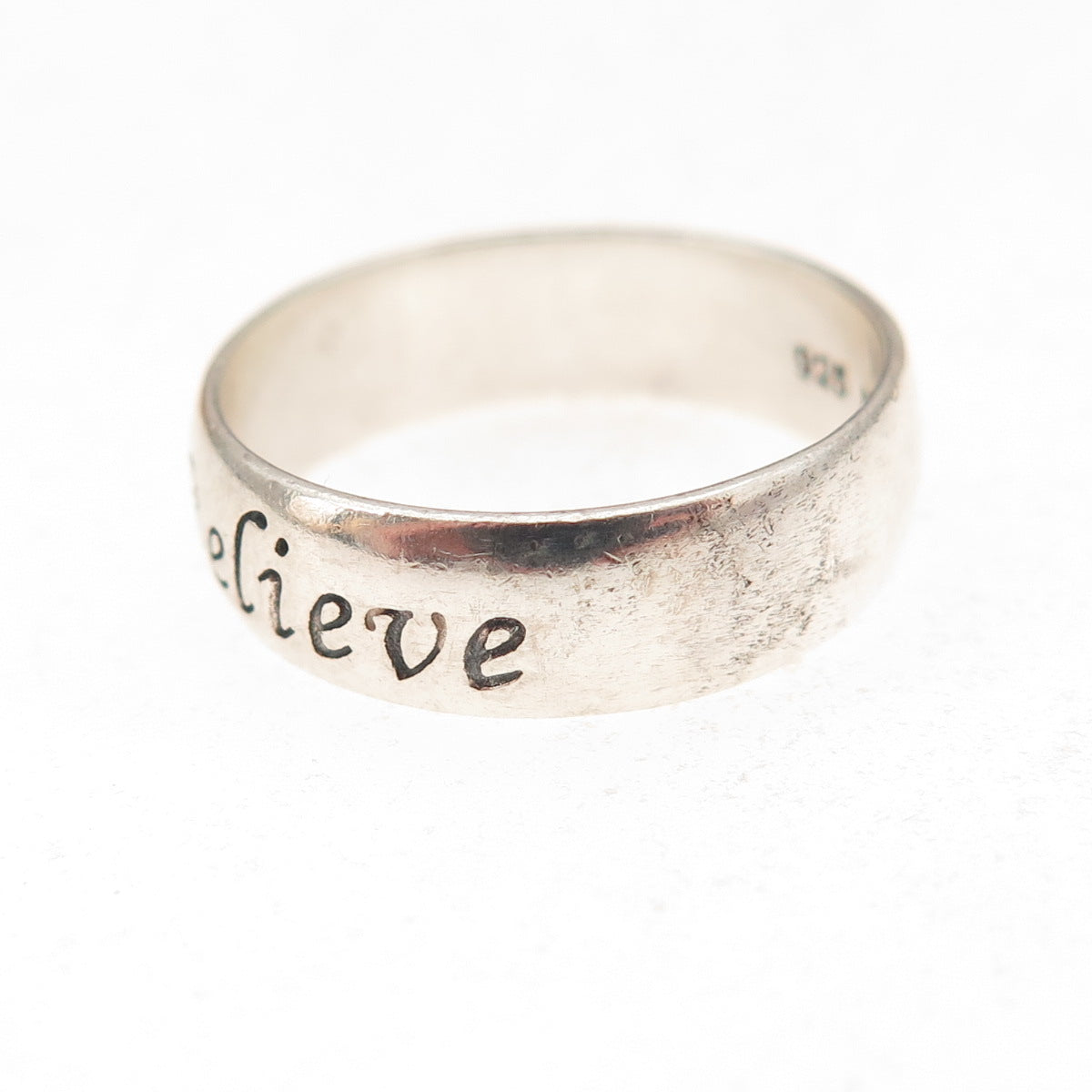 RJ Graziano 925 Sterling Silver Vintage Love Dream Believe Band Ring Size 7