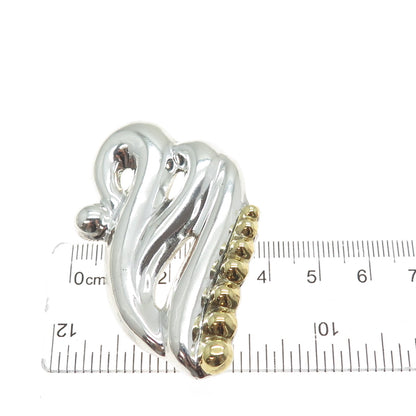 925 Sterling Silver 2-Tone Vintage Mexico Modernist Pin Brooch
