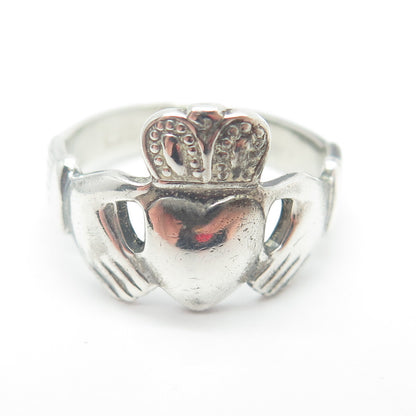 925 Sterling Silver Vintage 1976 OC Ireland Claddgh Ring Size 7.5