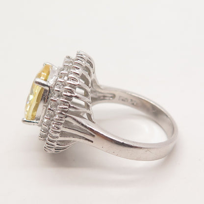925 Sterling Silver Multi-Color C Z Ring Size 8