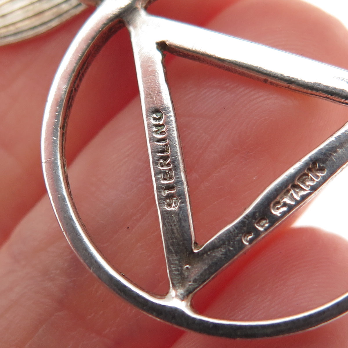 CB Stark 925 Sterling Silver Vintage Alcoholics Anonymous Charm Pendant