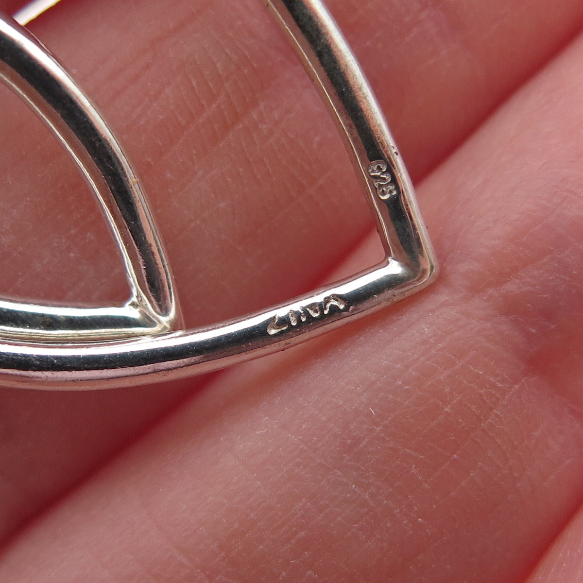 ZINA 925 Sterling Silver Vintage Modernist Petal Dangle Earrings