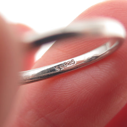 925 Sterling Silver Round-Cut C Z X-Shape Ring Size 6.75
