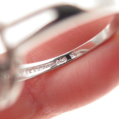 925 Sterling Silver Real Round-Cut Diamond Fleur de Lis Ring Size 8