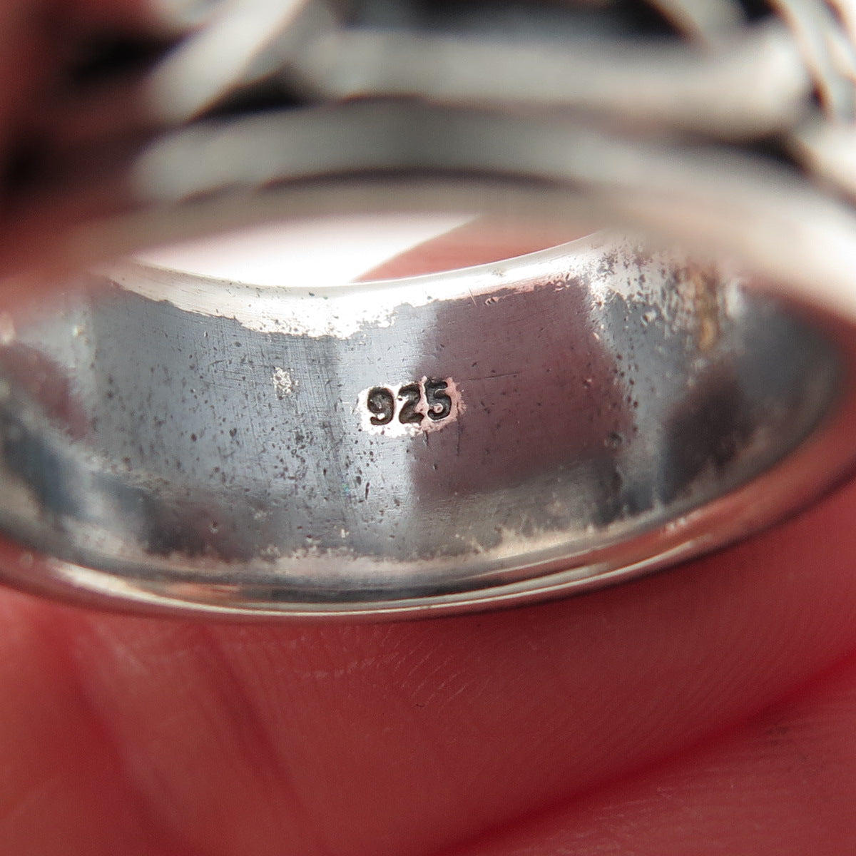 925 Sterling Silver Vintage Celtic Knot Oxidized Band Ring Size 7