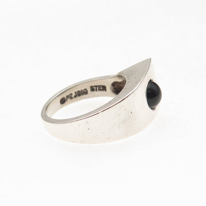 Pejois 925 Sterling Silver Vintage Real Black Onyx Modernist Ring Size 7