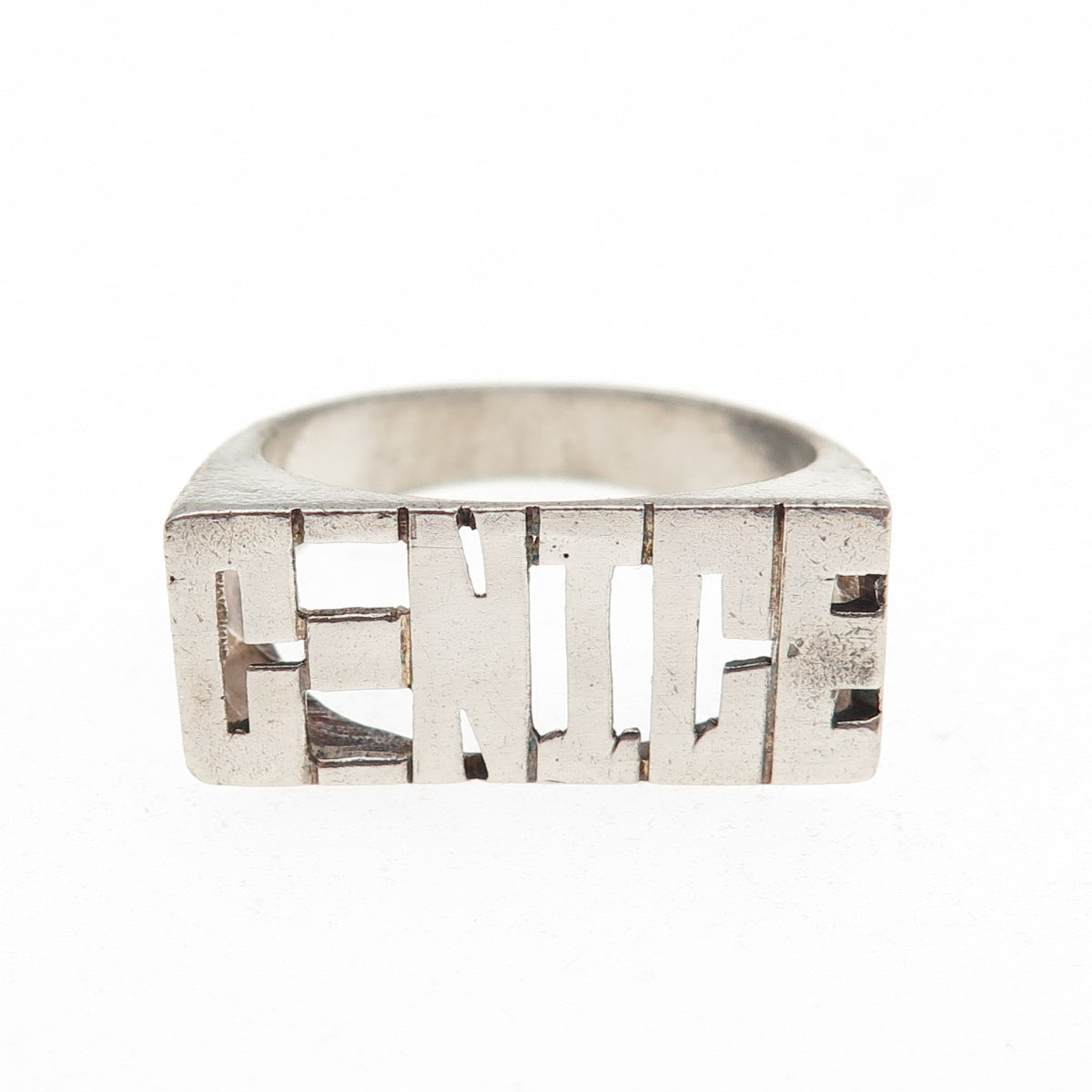 925 Sterling Silver Vintage Genice Name Ring Size 9.5