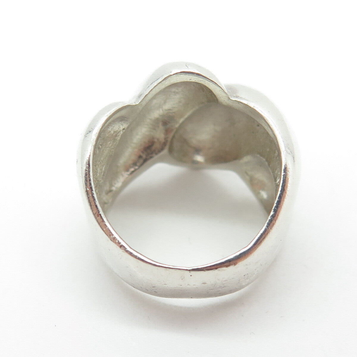 925 Sterling Silver Vintage Modernist Puffy Ring Size 7