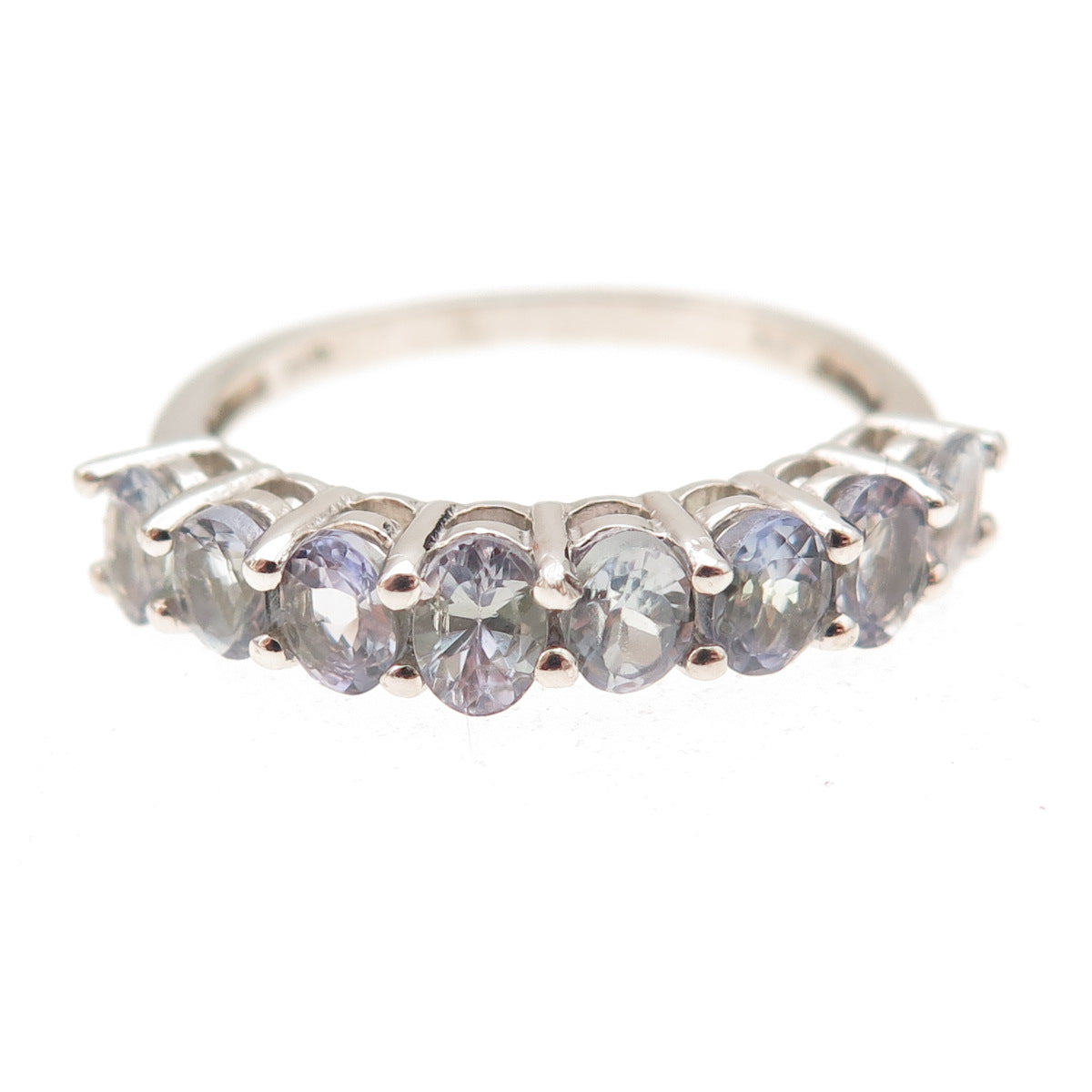 Chuck Clemency 925 Sterling Silver Real Oval-Cut Tanzanite Ring Size 8