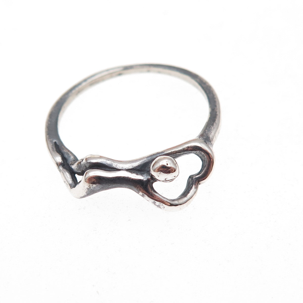 925 Sterling Silver Vintage Heart Erotic Scene Oxidized Ring Size 6