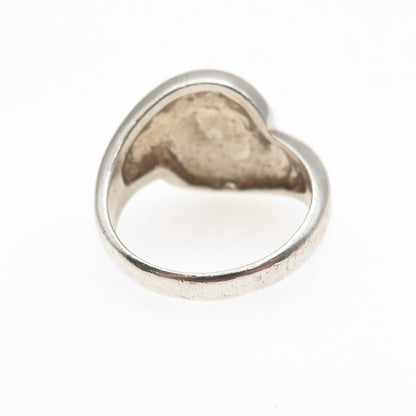 925 Sterling Silver Vintage Modernist Oxidized Ring Size 6