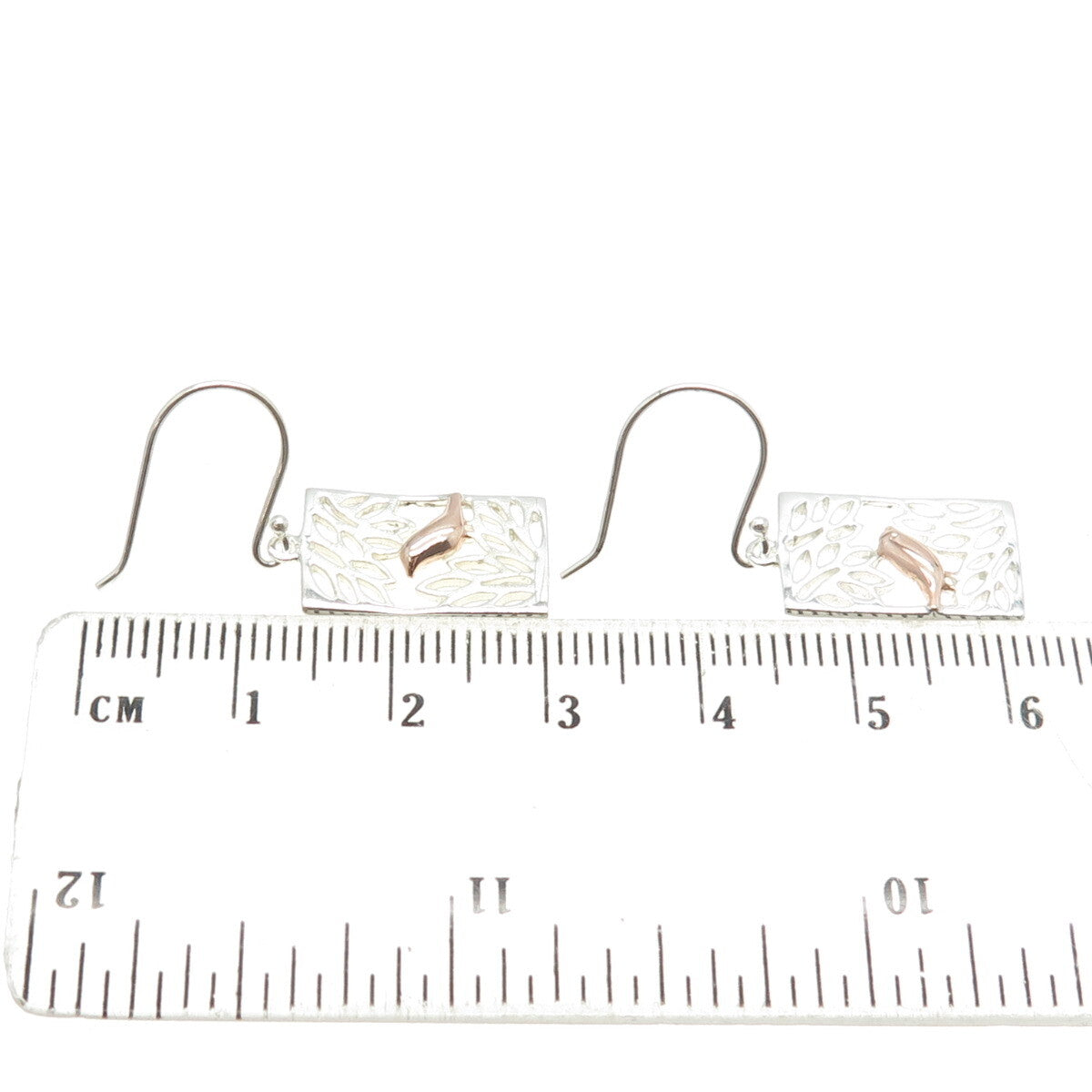 925 Sterling Silver 2-Tone Bird Dangling Earrings