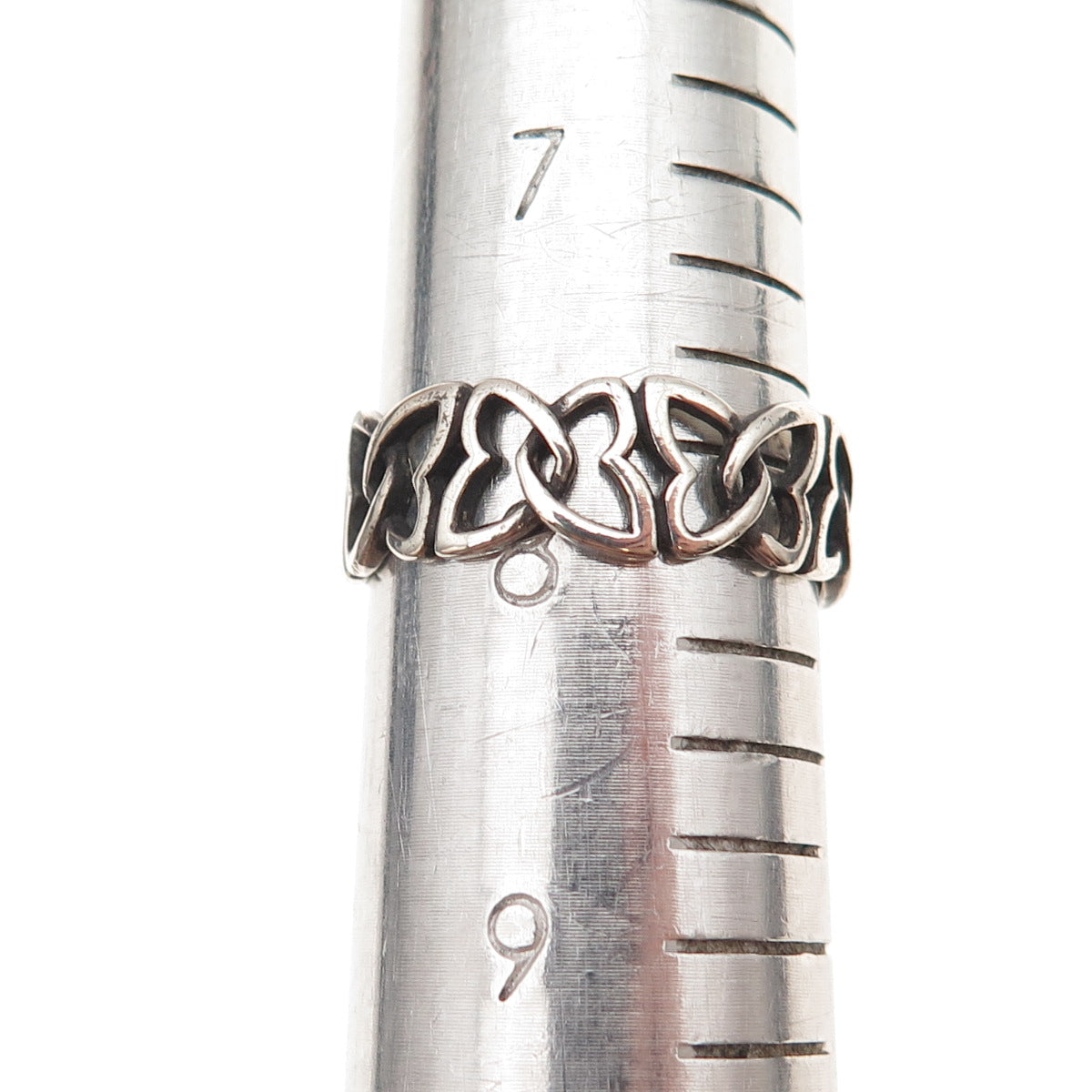 925 Sterling Silver Vintage Butterfly All Around Oxidized Band Ring Size 8