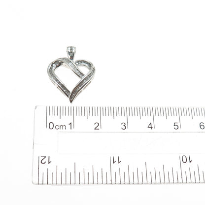 HN HENG NGAI 925 Sterling Silver Real Diamond Heart Charm Pendant