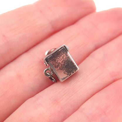 925 Sterling Silver Antique Art Deco Enamel Jack in the Box Open Charm Pendant