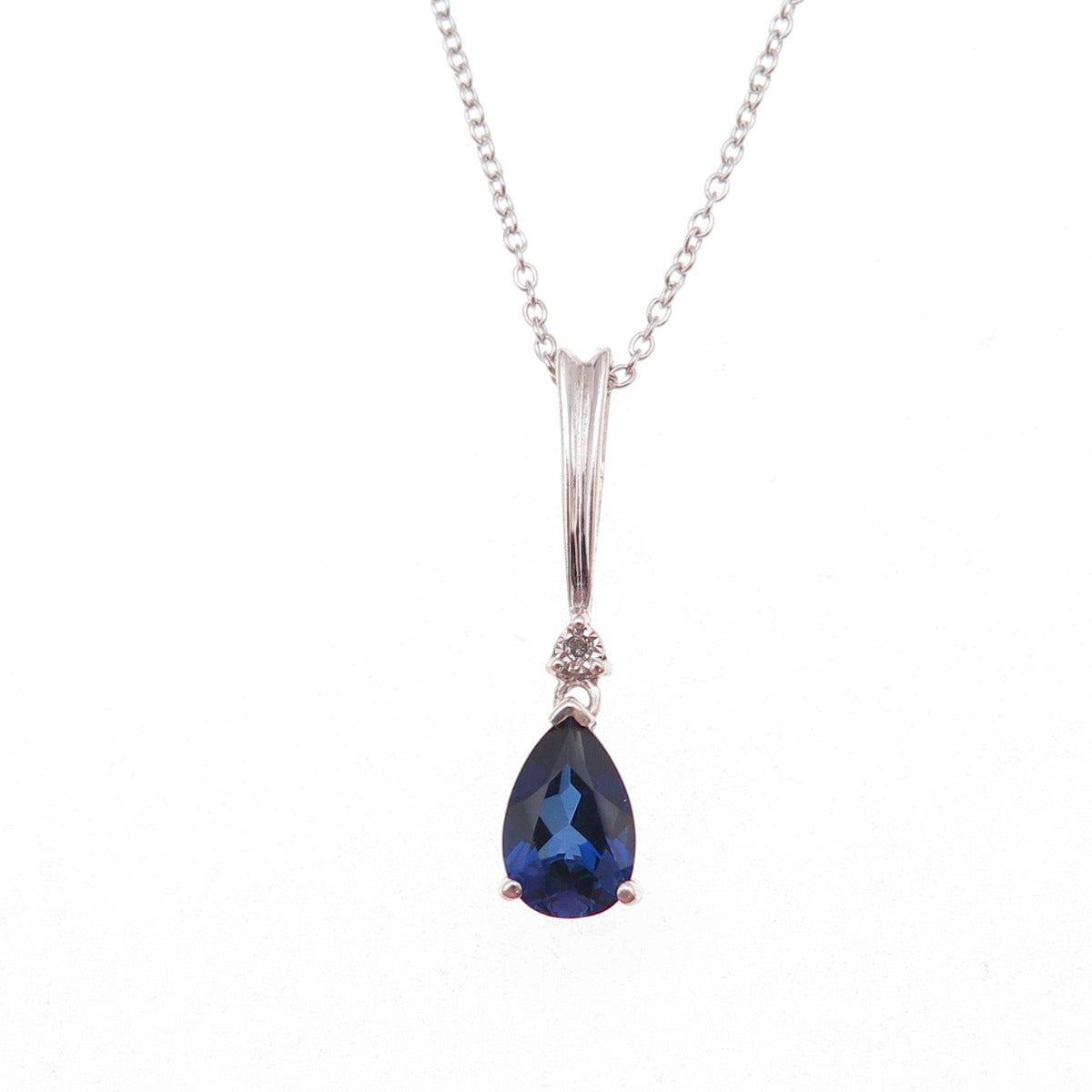 Alwand Vahan 925 Sterling Real Diamond & Lab-Created Sapphire Chain Necklace 18"