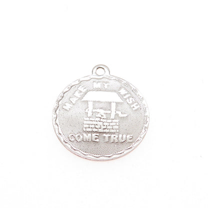 925 Sterling Silver Vintage Make My Wish Come True Well Charm Pendant