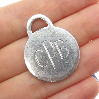 TIFFANY & CO. 925 Sterling Silver Vintage 2001 Engraved CPB Tag Charm Pendant