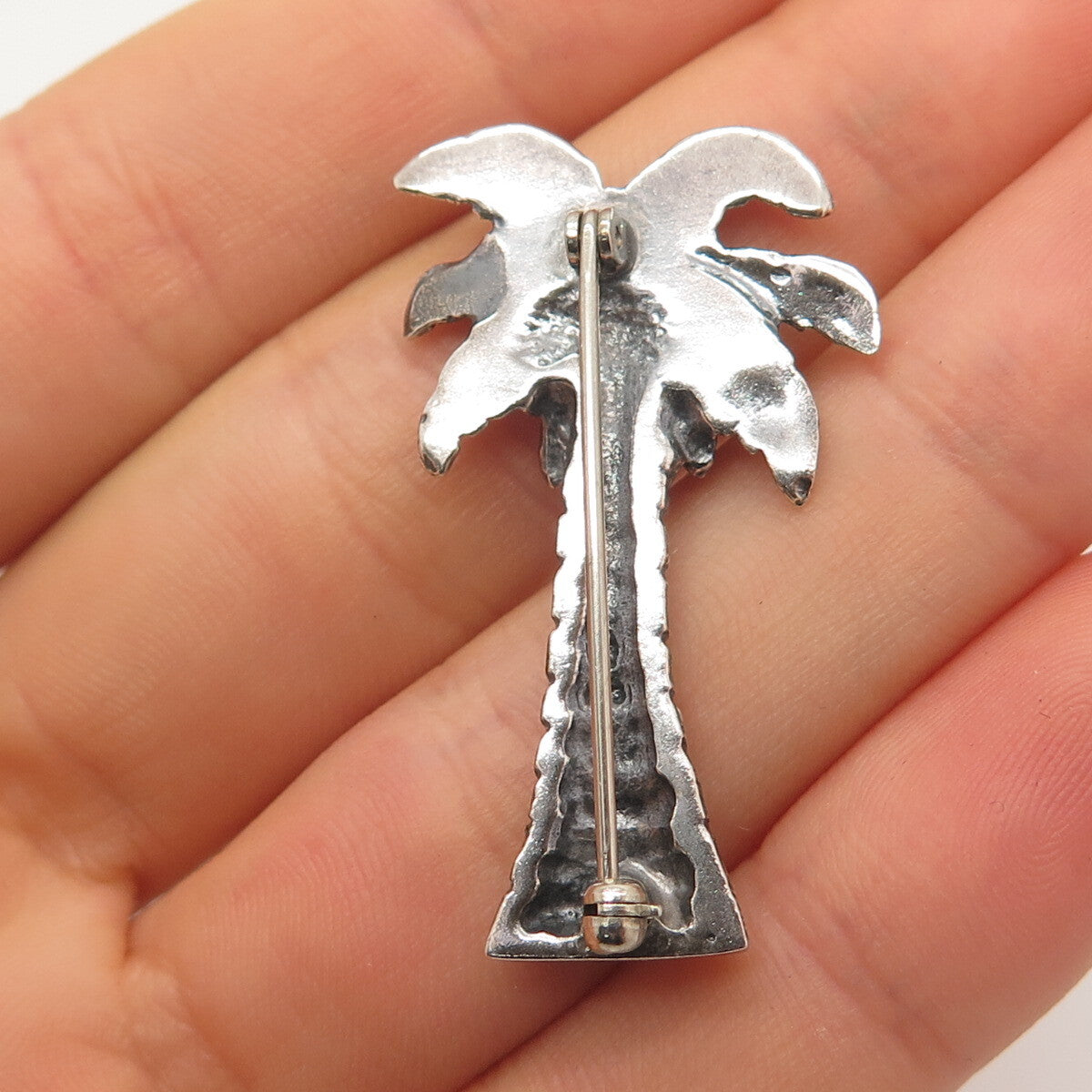 925 Sterling Silver Vintage Palm Tree Pin Brooch