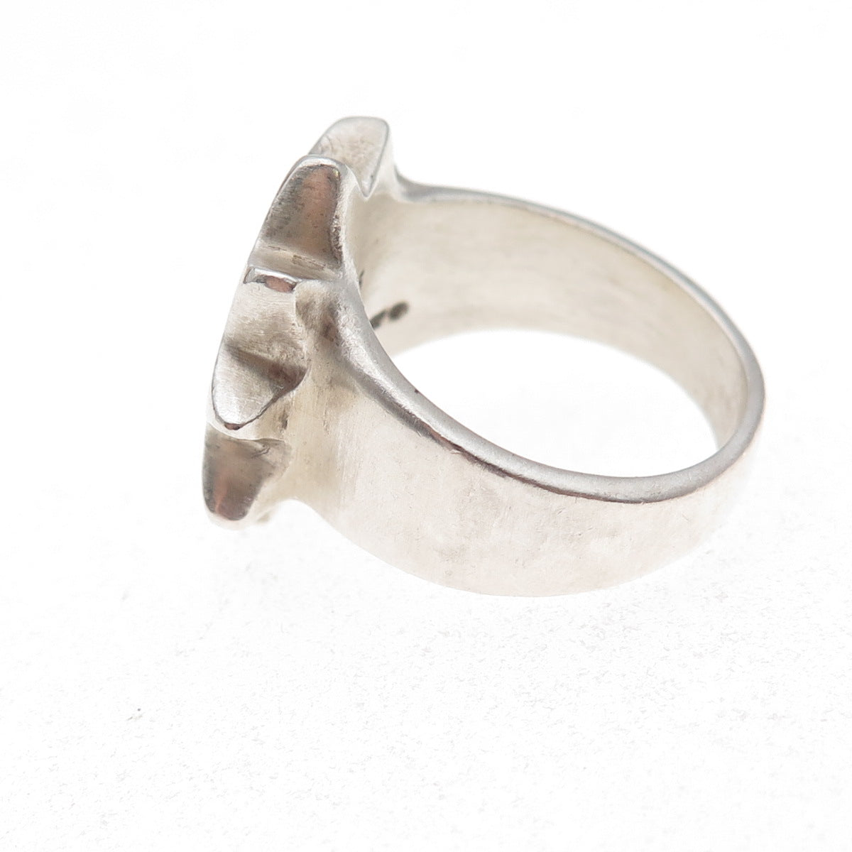 Lisa Jenks 925 Sterling Silver Vintage Modernist Sun Oxidized Ring Size 7.75