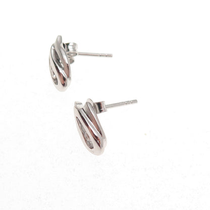 925 Sterling Silver Round-Cut C Z Flame Stud Earrings