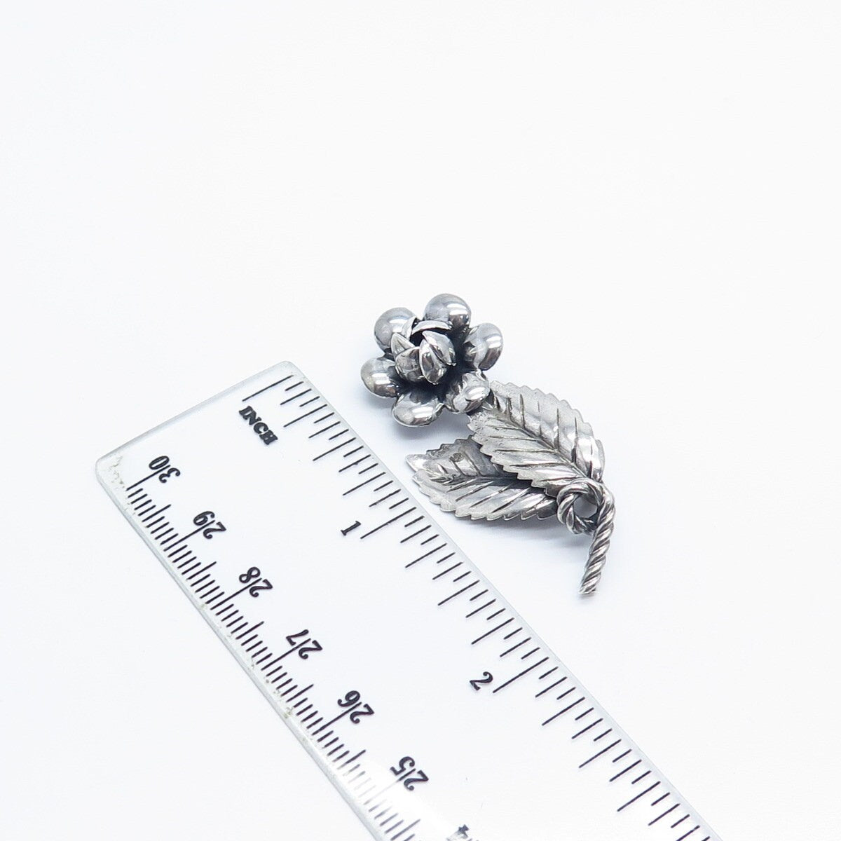 925 Sterling Silver Vintage Floral Pin Brooch