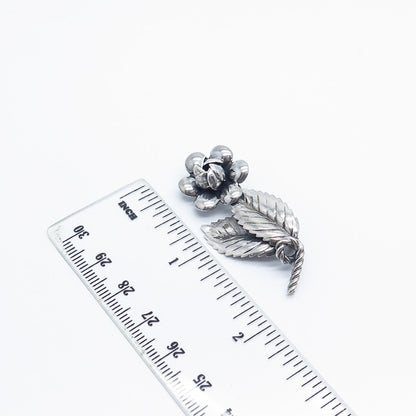 925 Sterling Silver Vintage Floral Pin Brooch