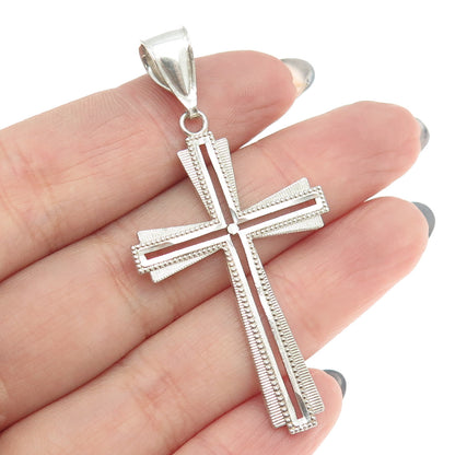 925 Sterling Silver Vintage Beaded Cross Pendant