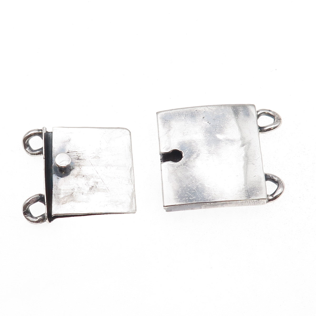 925 Sterling Silver Vintage Mexico Bracelet / Necklace Box Lock Clasp