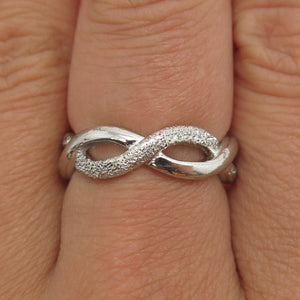 925 Sterling Silver All Around Infinity Link Band Ring Size 7.25