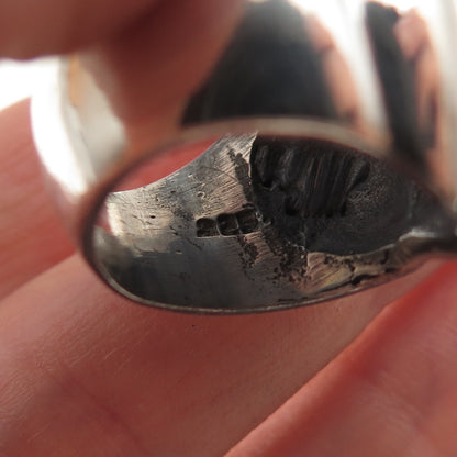 925 Sterling Silver Vintage Modernist Oxidized Ring Size 6.25