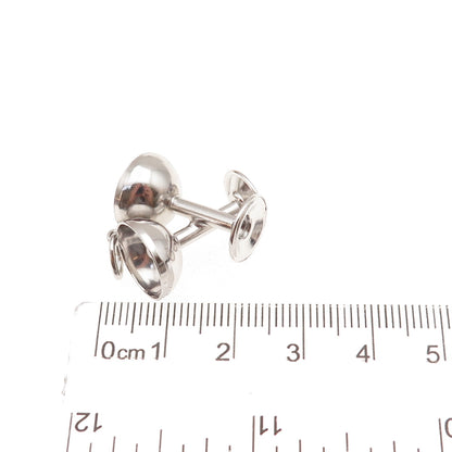 Art's Elegance 925 Sterling Silver Vintage Crossed Wine Glasses Charm Pendant