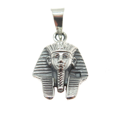 800 Silver Vintage Egypt Tutankhamun Pharaoh Minimalist Pendant