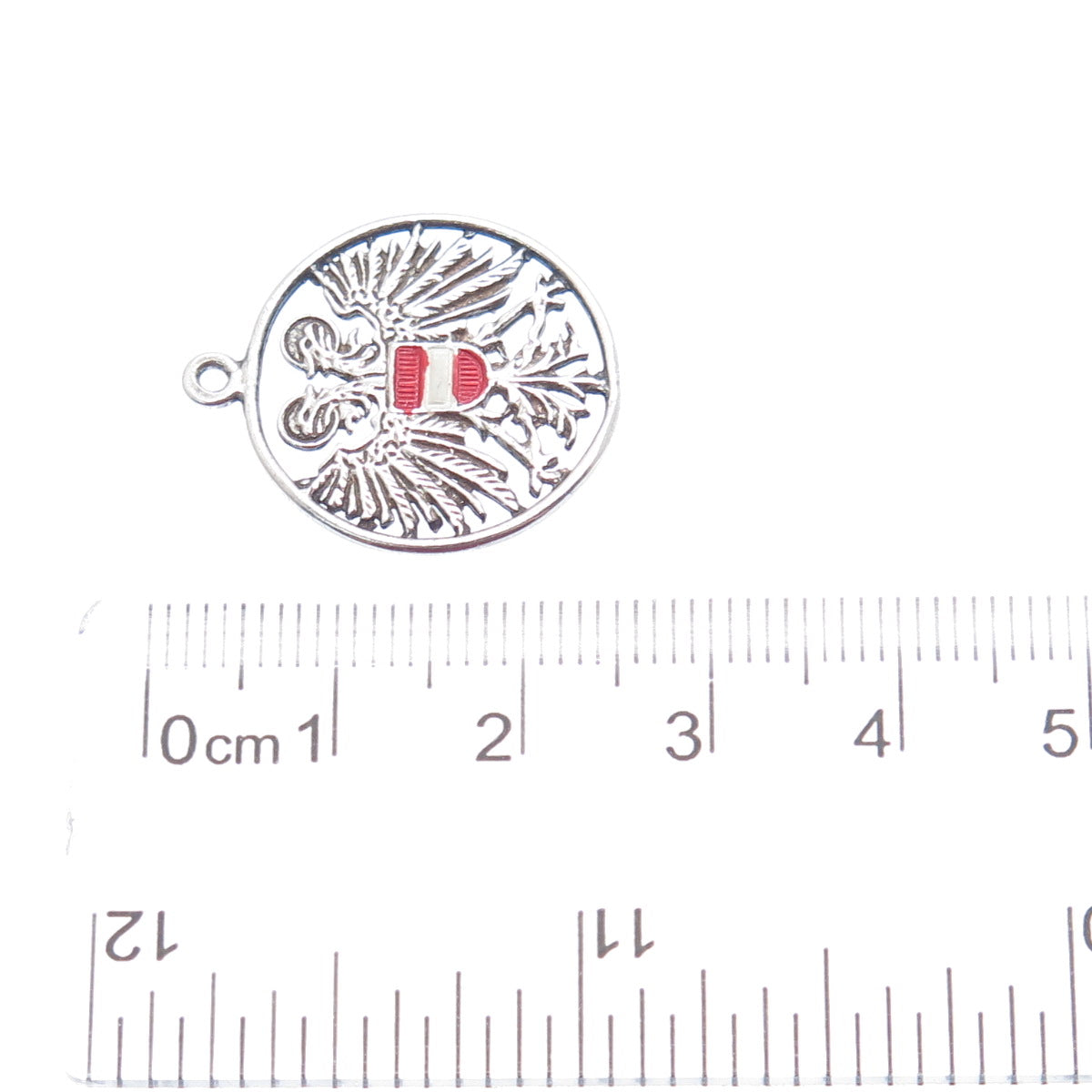 835 Silver Vintage Enamel Austria Coat of Arms Minimalist Charm Pendant