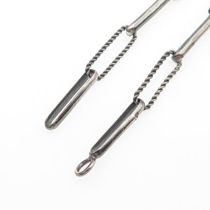 800 Silver Vintage Egypt Paperclip Chain Oxidized Necklace 32" (missing lock)