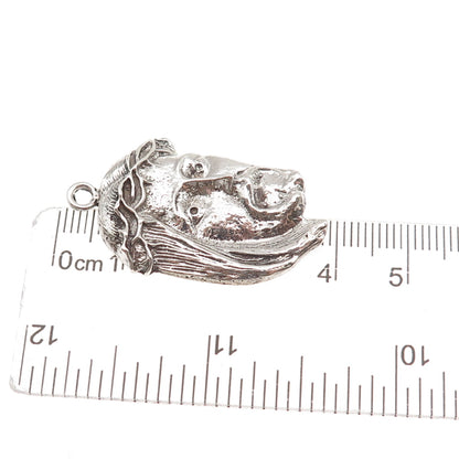 925 Sterling Silver Vintage Jesus Oxidized Charm Pendant