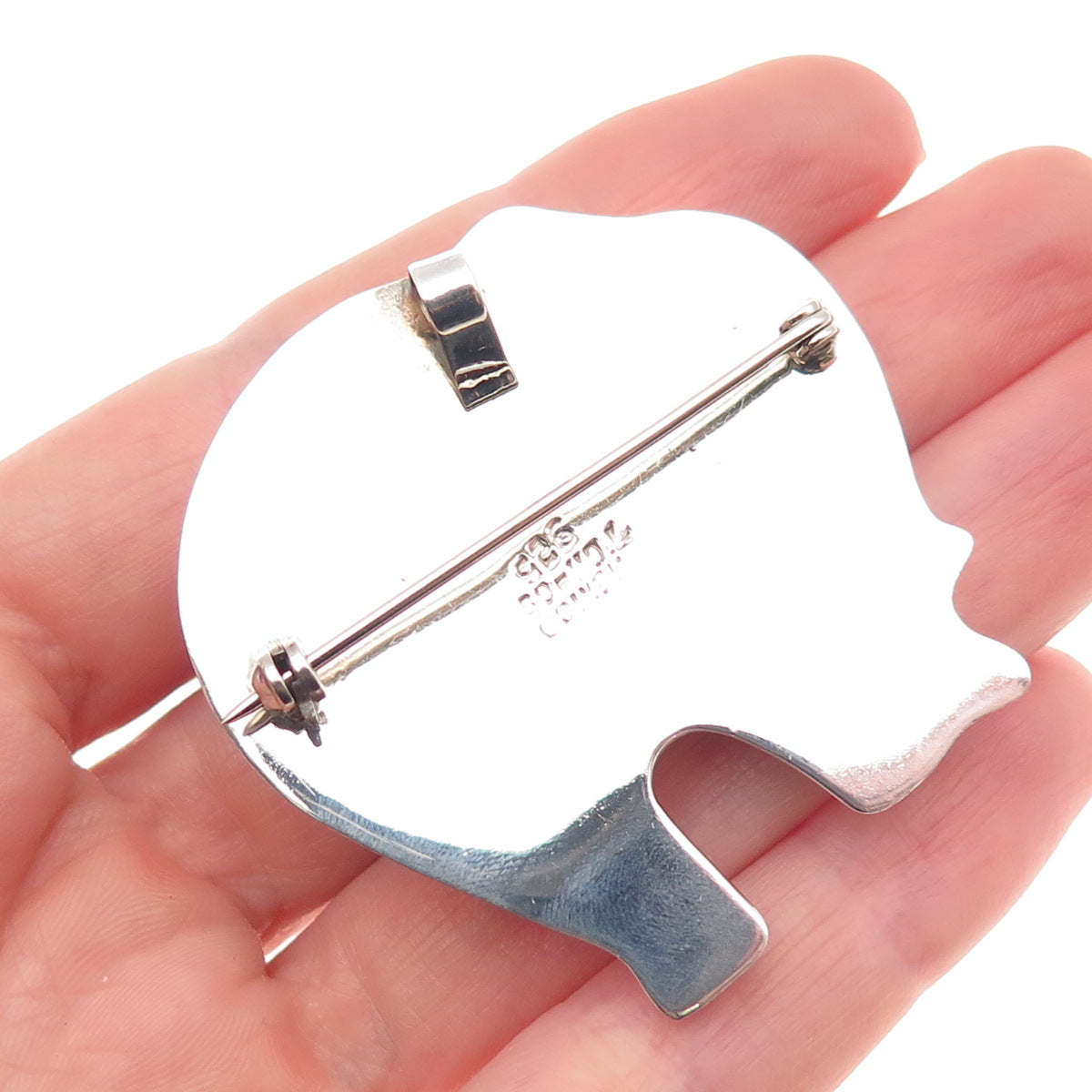 925 Sterling Silver Vintage Mexico Elephant Pin Brooch / Pendant