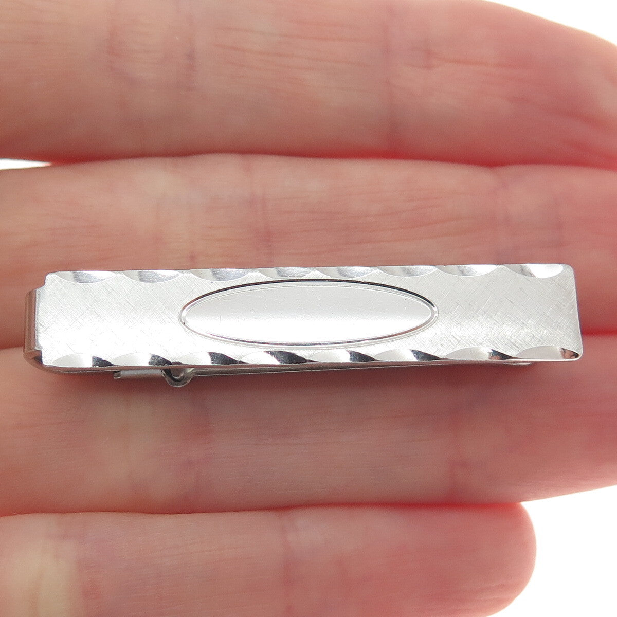 ANSON 925 Sterling Silver Antique Textured Tie Clip