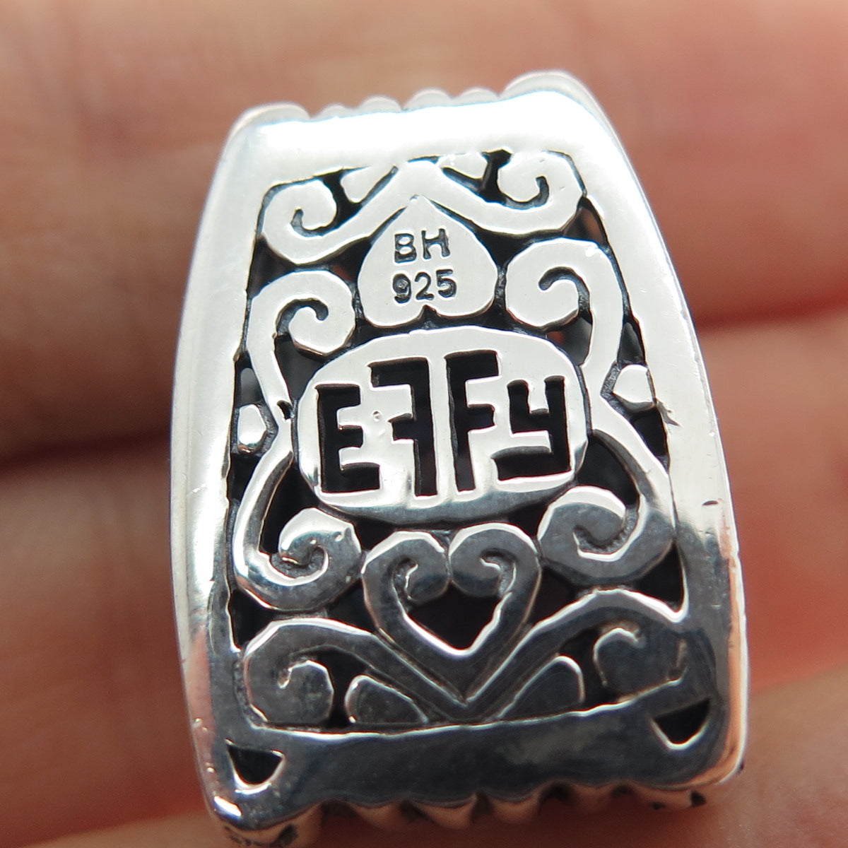 EFFY 925 Sterling Silver Real Swiss Blue Topaz Slide Charm Pendant