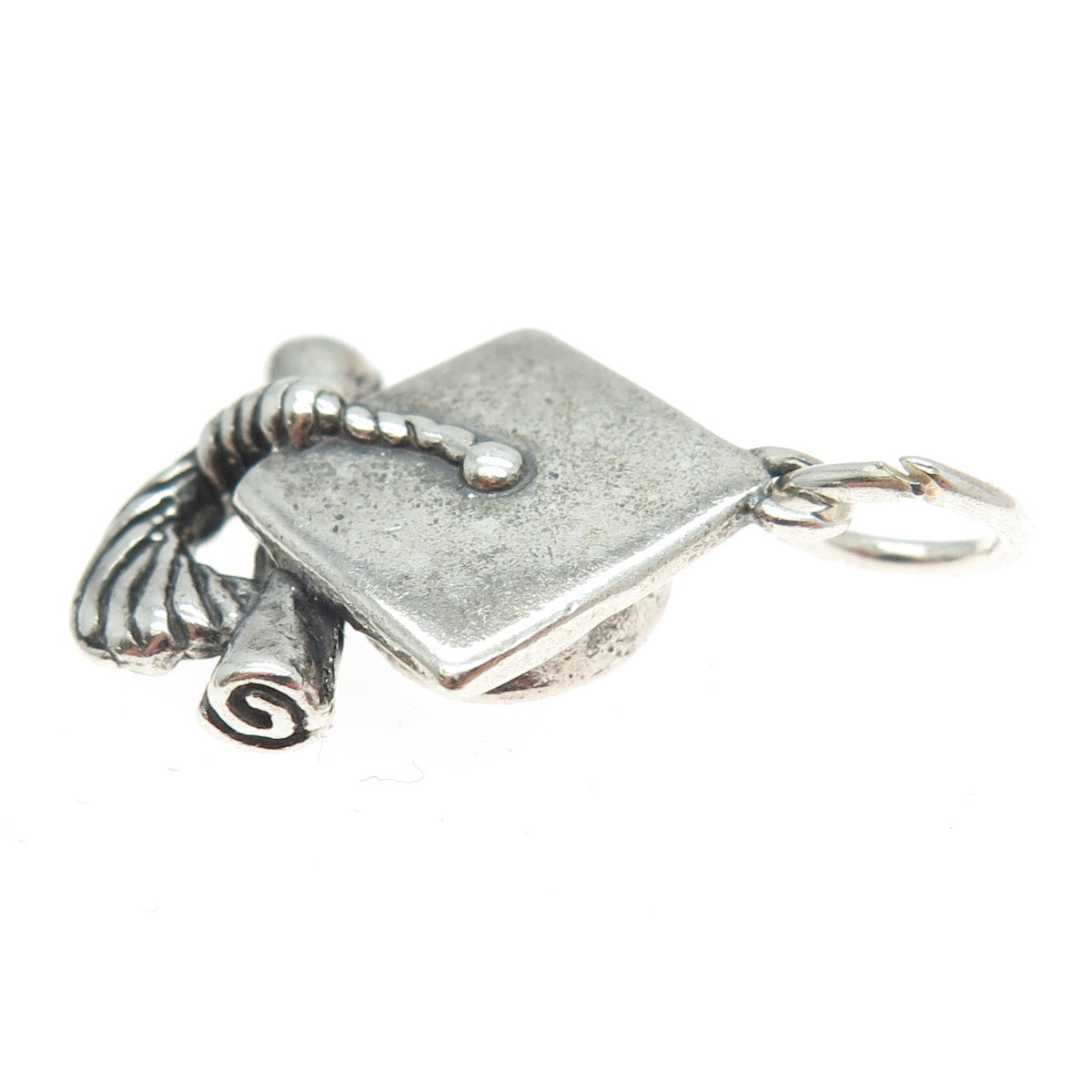 SHUBE 925 Sterling Silver Vintage Graduation Cap & Diploma 3D Charm Pendant