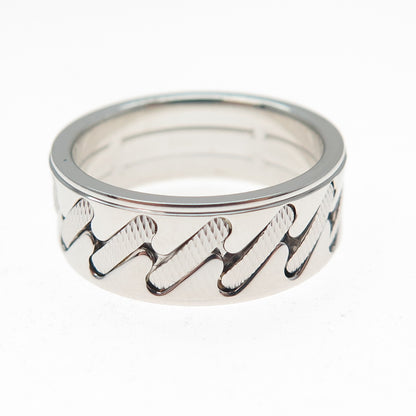 NEOS 925 Sterling Silver Textured Sewing Stitches Band Ring Size 8.25
