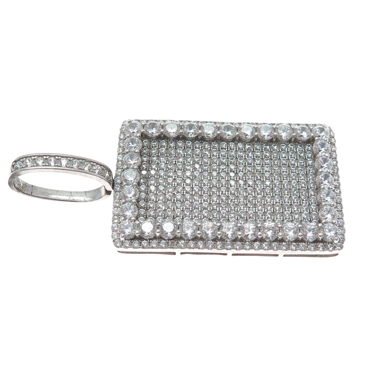 DESIGNS BY YAGI 925 Sterling Silver Round-Cut Shaped C Z Sparkle Pendant