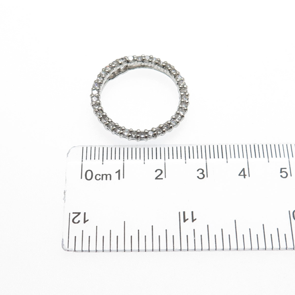 925 Sterling Silver Round-Cut C Z Circle of Life Slide Pendant